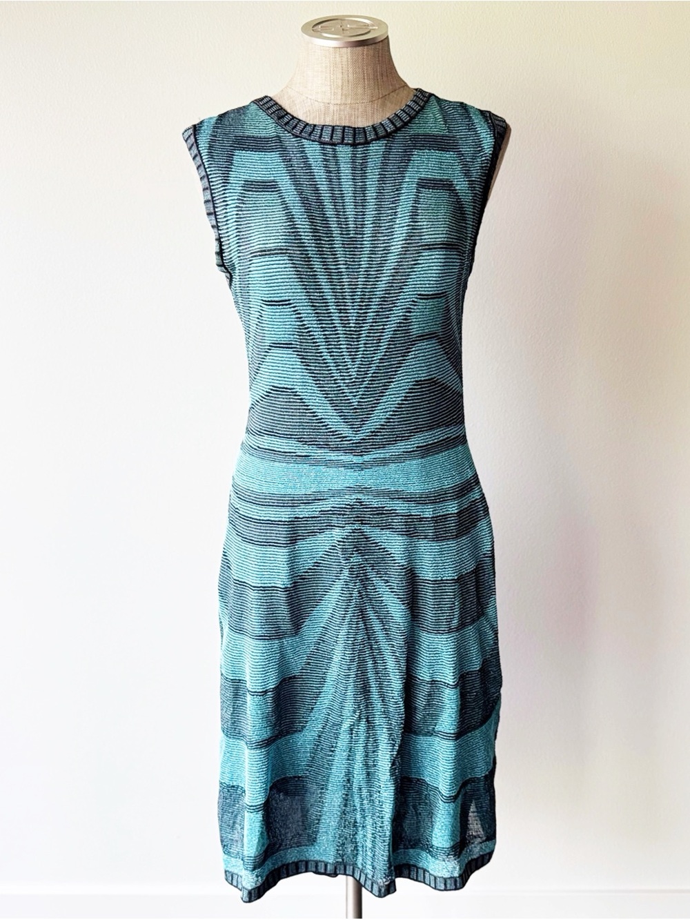 M Missoni Blue and Black Knit Dress, size IT 46